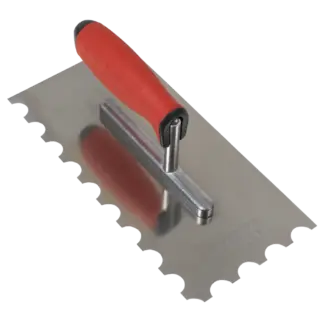 Stainless Steel Semicircle Tooth Trowel with Rubber Handle & Aluminium Foot 270mm [T6701]