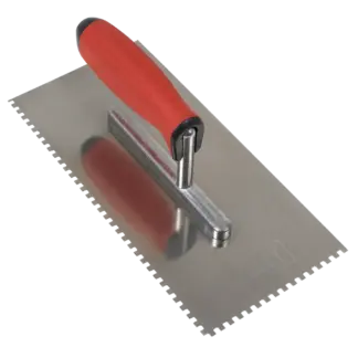 Stainless Steel 4mm Notched Trowel with Rubber Handle 270mm [T7804]
