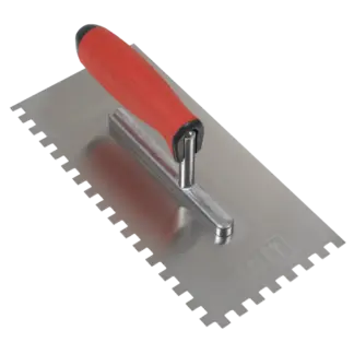 Stainless Steel 8mm Notched Trowel with Rubber Handle 270mm [T7808]