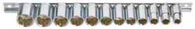 Franklin 12 pce 12 pt Metric Socket Set 3/8" dr
