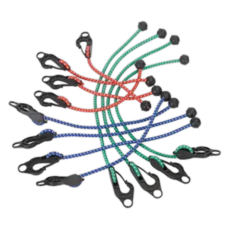 Assorted Tarpaulin Bungee Cord Set 12pc [TARP12]