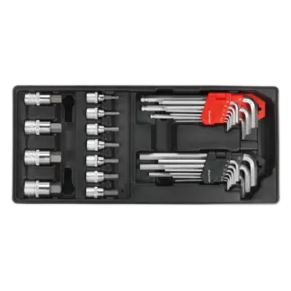 Premier Hex/Ball-End Hex Key & Socket Bit Set with Tool Tray 29pc [TBT07]