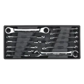 Premier Flare Nut & Ratchet Ring Spanner Set with Tool Tray 12pc [TBT13]