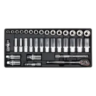 Premier Socket Set with Tool Tray 3/8"Sq Drive 35pc [TBT20]