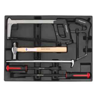 Premier Pry Bar, Hammer & Hacksaw Set with Tool Tray 6pc [TBT30]
