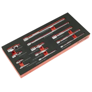 Premier Wobble Extension Bar Set with Tool Tray 1/4", 3/8" & 1/2"Sq Drive 12pc [TBT44]