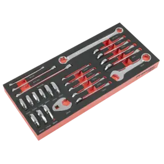 Premier Stubby Combination, TRX-Star* & Crow's Foot Spanner Set with Tool Tray 24pc [TBT50]