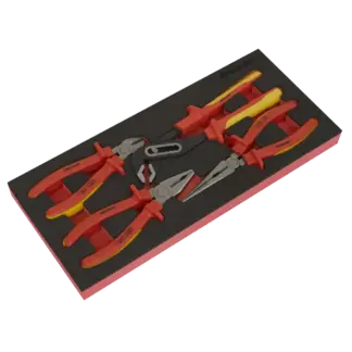 Premier Insulated Pliers Set with Tool Tray 4pc - VDE Approved [TBTE07]