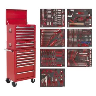 Superline PRO® Tool Chest Combination 14 Drawer with 446pc Tool Kit - Red [TBTPCOMBO1]