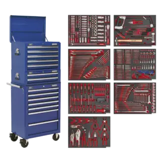 Superline PRO® Tool Chest Combination 14 Drawer with 446pc Tool Kit - Blue [TBTPCOMBO5]