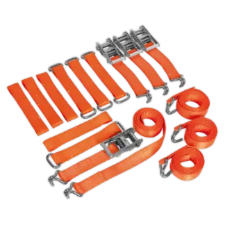 Alloy/Steel Wheel Car Transporter Ratchet Strap Kit 4pc 50mm x 3m 4500kg Breaking Strength [TDRWKIT]