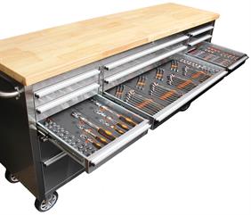 72" Stainless Steel Tool Chest + Tools 651 pieces