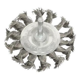 75mm Twist Knot Flat Wire Wheel with 6mm Shaft [TKFBS75]