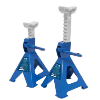 Ratchet Type Axle Stands (Pair) 2 Tonne Capacity per Stand - Blue [VS2002BL]