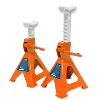 Ratchet Type Axle Stands (Pair) 2 Tonne Capacity per Stand - Orange [VS2002OR]