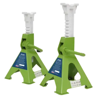 Ratchet Type Axle Stands (Pair) 3 Tonne Capacity per Stand - Hi-Vis Green [VS2003HV]