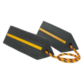 Heavy-Duty Rubber Wheel Chocks - Pair [WC11]