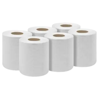2-Ply Embossed White Paper Roll 60m - Pack of 6 [WHT60]