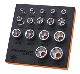 Franklin 16pce Hand 5 pt Torx Plus EPR Socket Set 1/4" 3/8" 1/2"Dr