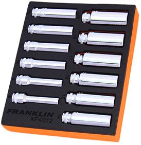 Franklin XF 12 pce 6 pt Deep Socket Set 3/8" dr
