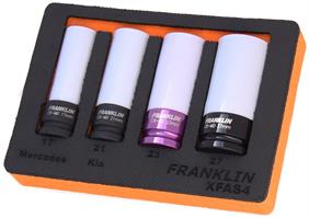 Franklin XF 4 pce Alloy Wheel Nut Socket Set 1/2" dr