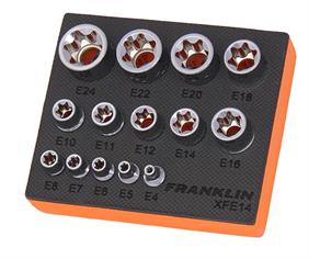 Franklin XF 14 pce External Star Socket Set 1/4" 3/8" 1/2" dr