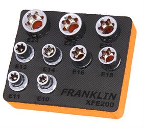 Franklin XF 9 pce External Star Socket Set 1/2" dr