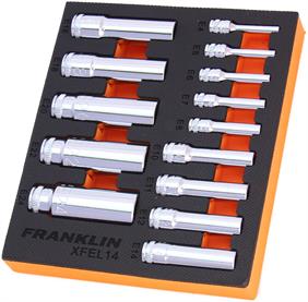 Franklin XF 14 pce External Star Deep Socket Set 1/4" 3/8" 1/2" dr