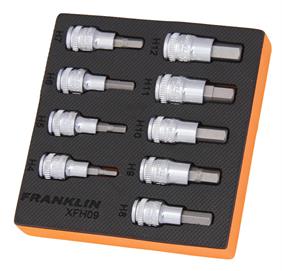Franklin XF 9 pce Hexagon Bit Socket Set 3/8" dr