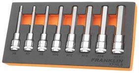 Franklin XF 8 pce Long Hexagon Bit Socket Set 1/2" dr