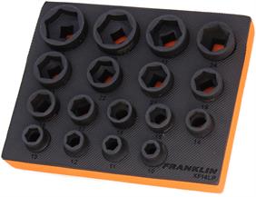 Franklin XF 17 pce 6 pt Low Profile Impact Socket Set 1/2" dr