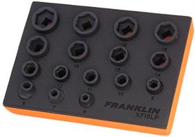 Franklin XF 16 pce 6 pt Low Profile Impact Socket Set 3/8" dr
