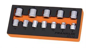 Franklin XF 12 pce 12 pt Low Profile Socket Set 3/8" dr