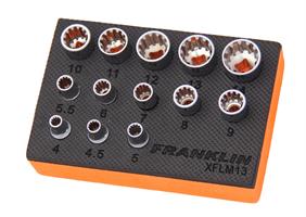 Franklin 13pce Low Profile Multidrive Socket Set 1/4"dr