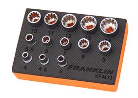 Franklin XF 13 pce Multi-Drive Socket Set 1/4" dr