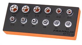 Franklin XF 12 pce Low Profile External Star Set 3/8" dr