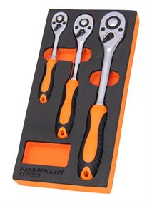 Franklin XF 3 pce 72 Teeth Ratchet Set 1/4" 3/8" 1/2" dr