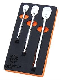 Franklin 3pce Fully Polished Ratchet Set 1/4" 3/8" 1/2"dr