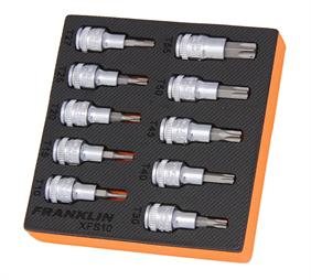 Franklin XF 10 pce Star Bit Socket Set 3/8" dr