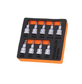 Franklin XF 9 pce Screwdriver Bit Socket Set 3/8" dr