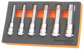 Franklin XF 6 pce Long Star Bit Socket Set 1/2" dr