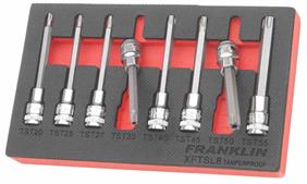 Franklin XF 8 pce Long Tamper Star Bit Socket Set 3/8" dr