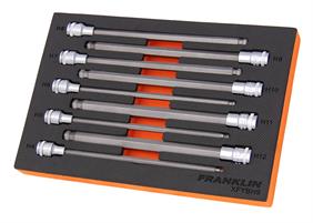 Franklin XF 9 pce 200mm Hexagon Long Ball End Bit Socket Set 3/8" dr