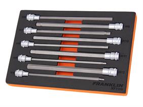 Franklin XF 9 pce 200mm Long Hexagon Bit Socket Set 3/8" dr