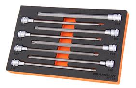 Franklin XF 8 pce 200mm Long Star Bit Socket Set 3/8" dr