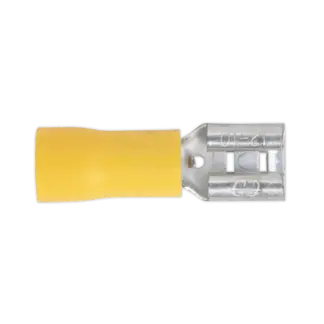 Push-On Female Terminal 6.3mm, Yellow - Pack of 100 [YT13]