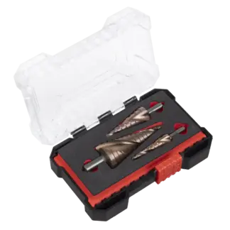 Spiral Flute HSS Cobalt Step Drill Bit Set 3pc [AK4743]