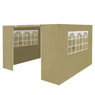 Dellonda Premium Side Walls/Doors/Windows for Gazebo/Marquee, Fits 2 x 2m Models - Beige [DG142]