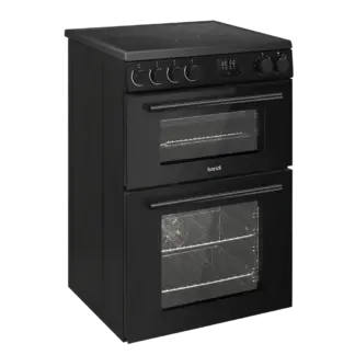Baridi 60cm Freestanding Cooker with 99L Double Cavity & Ceramic Hob - Black [DH429]