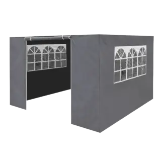 Dellonda Premium Side Walls/Doors/Windows for Gazebo/Marquee, Fits 2 x 2m Models - Grey [DG145]